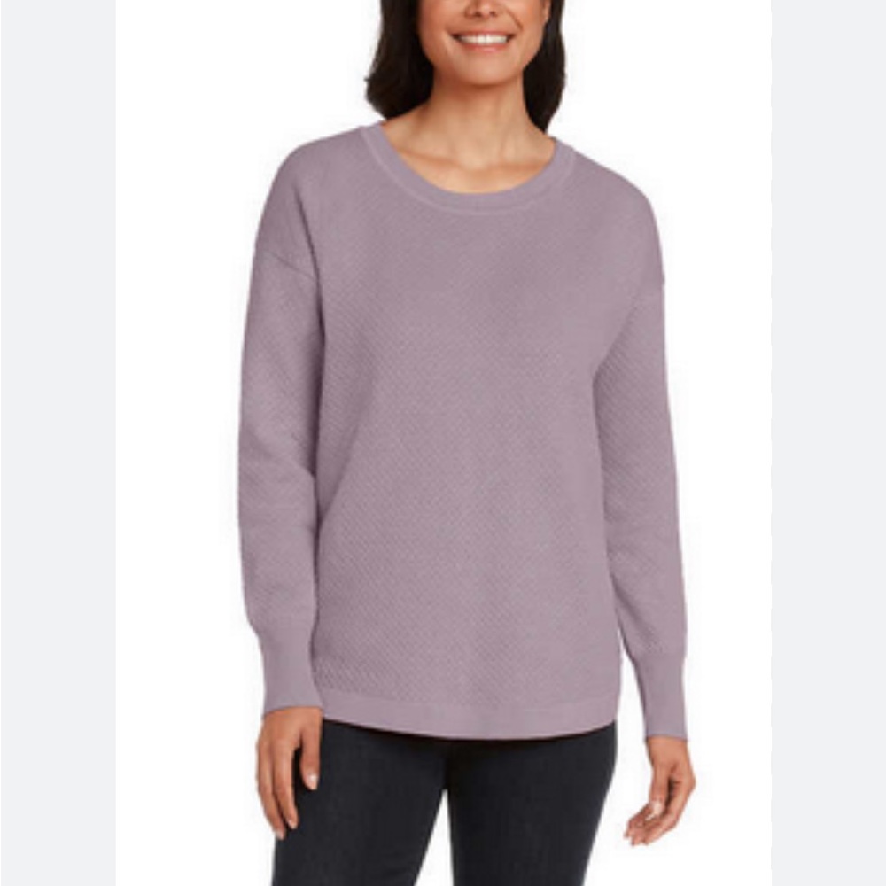 NWOT • Marty M Liliac Purple Honeycomb Crewneck Sweater